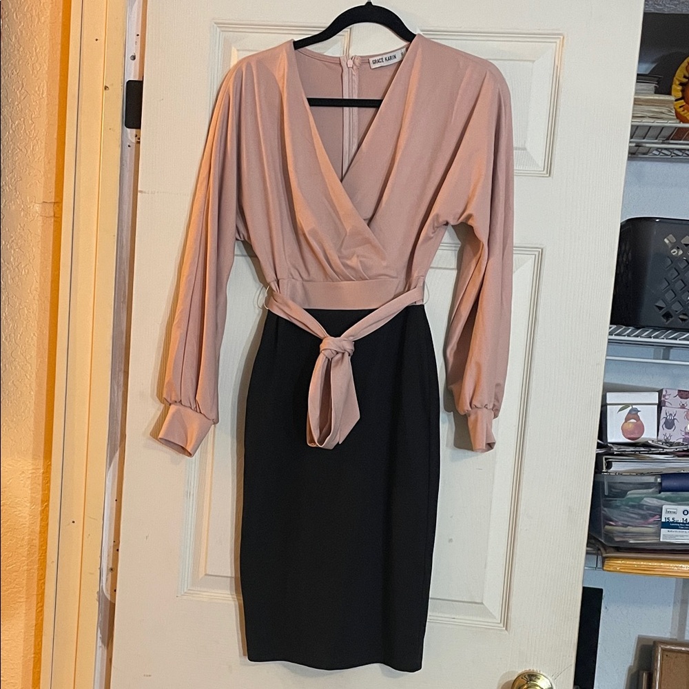 Grace Karin business dress with waist tie